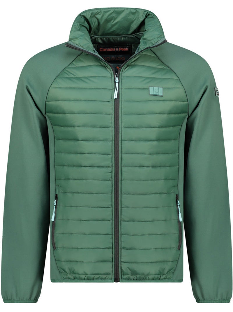 Casaco polar grosso bimaterial touroeak – canadian peak Verde escuro - Kiabi