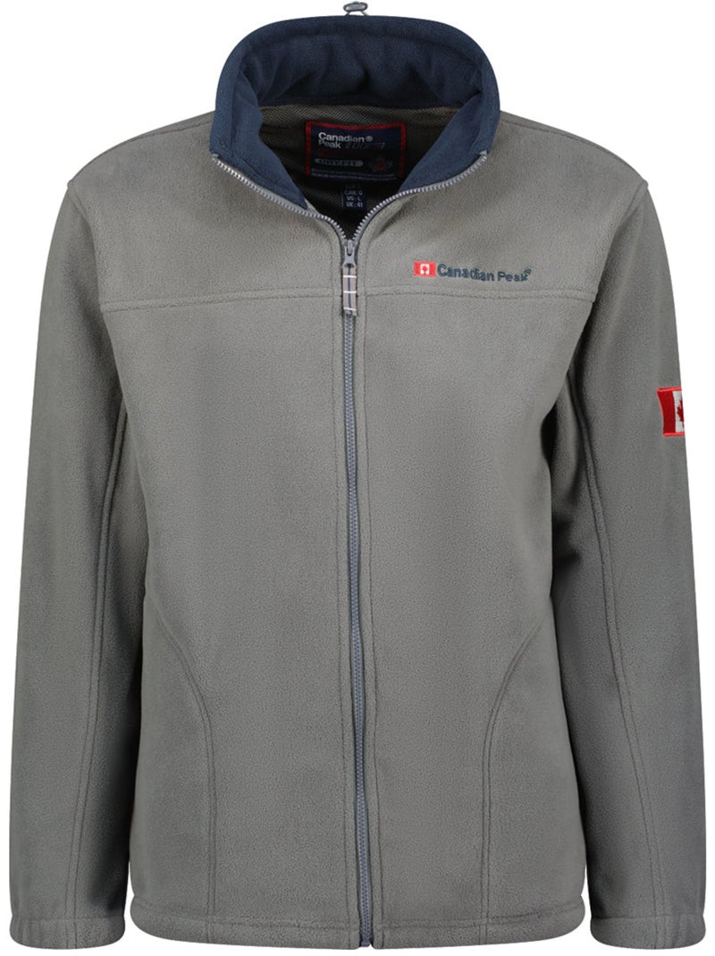 Casaco polar grosso com fecho ultona – canadian peak Cinza escuro - Kiabi