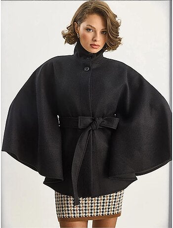 Casaco poncho com fecho de atar lucci