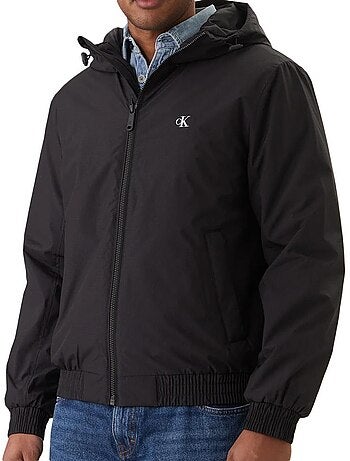 Casaco Preto Calvin Klein Jeans Ripstop com Capuz para Homem
