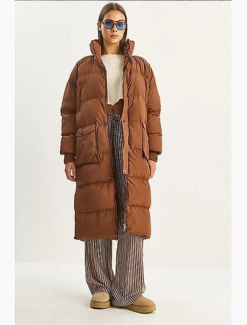 Casaco puffer comprido oversize lucci