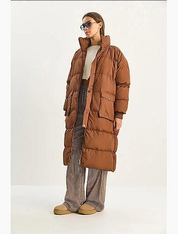 Casaco puffer comprido oversize lucci