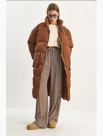 Casaco puffer comprido oversize lucci