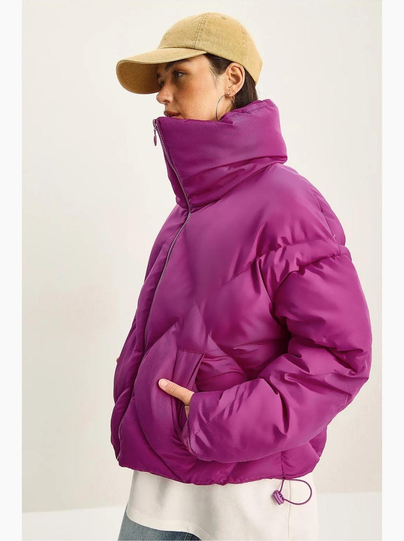 Casaco puffer oversized lucci Magenta - Kiabi
