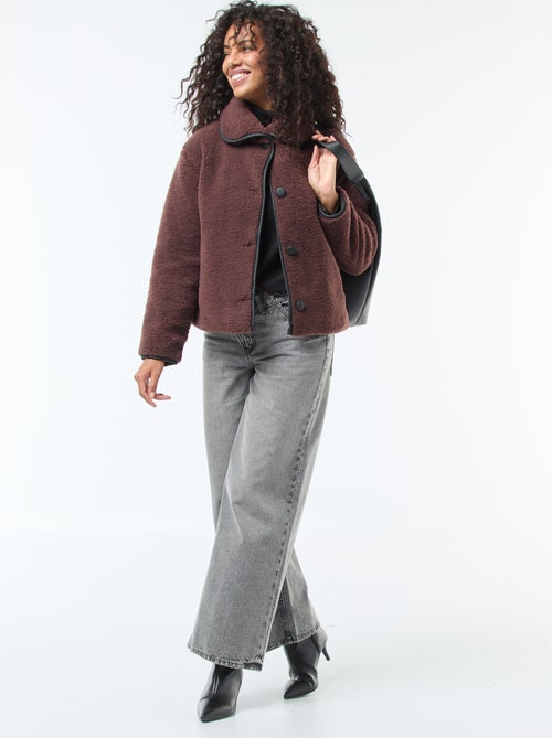 Casaco quente com efeito de pele de ovelha - Kiabi