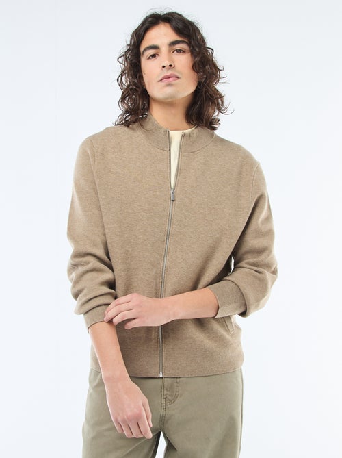 Casaco quente com fecho de correr e gola alta - Kiabi