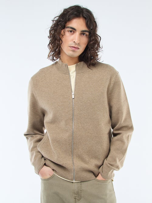 Casaco quente com fecho de correr e gola alta - Kiabi