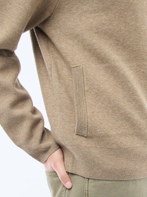 Casaco quente com fecho de correr e gola alta - Kiabi