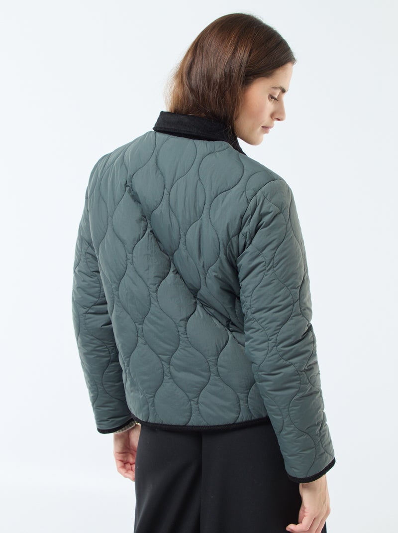 Casaco quente reversível Caqui - Kiabi