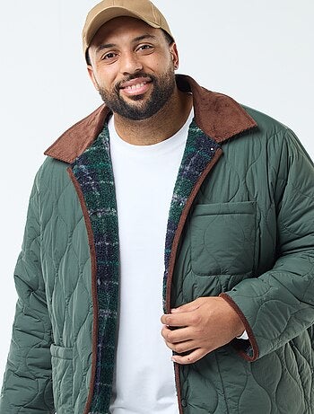 Casaco quente reversível com veludo