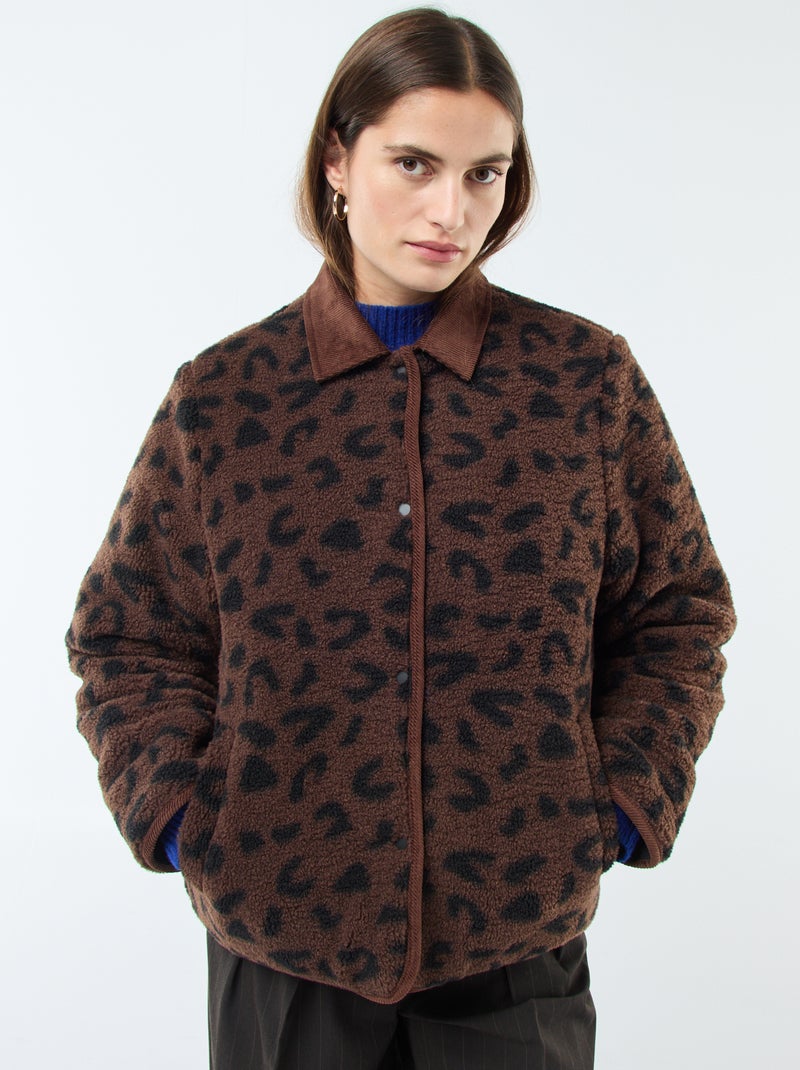 Casaco quente reversível Preto - Kiabi