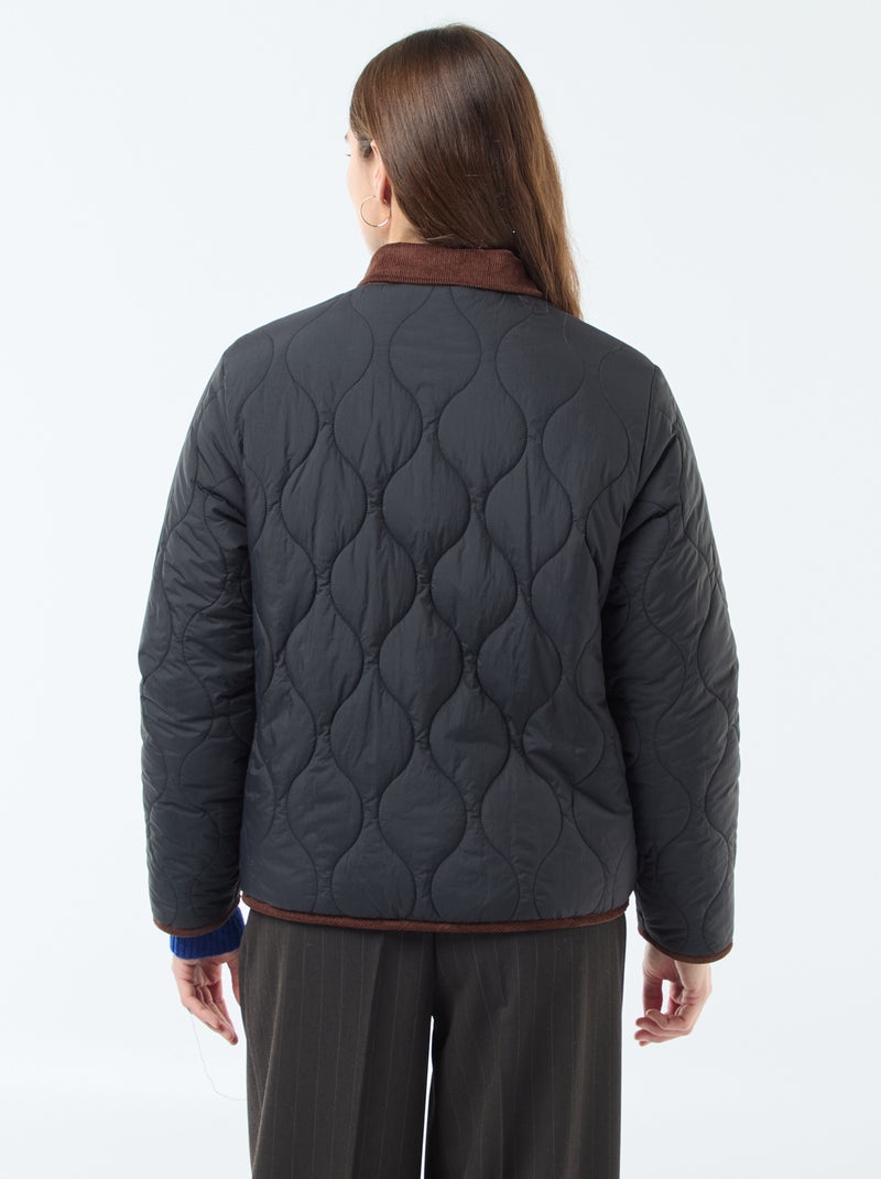 Casaco quente reversível Preto - Kiabi