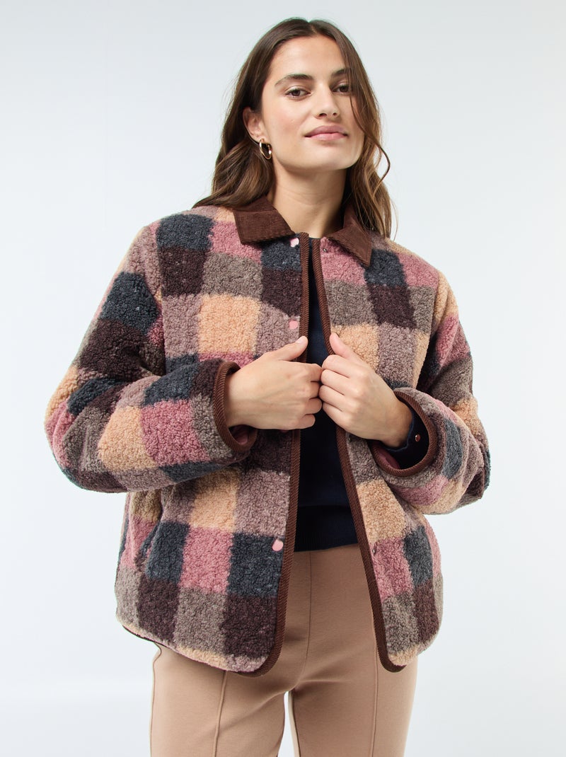 Casaco quente reversível Rosa - Kiabi