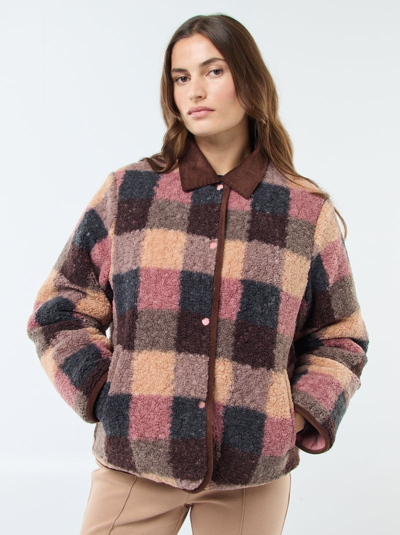 Casaco quente reversível Rosa - Kiabi