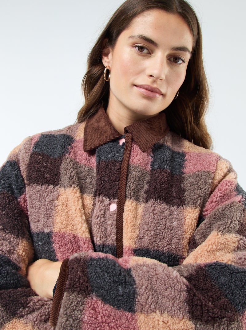 Casaco quente reversível Rosa - Kiabi