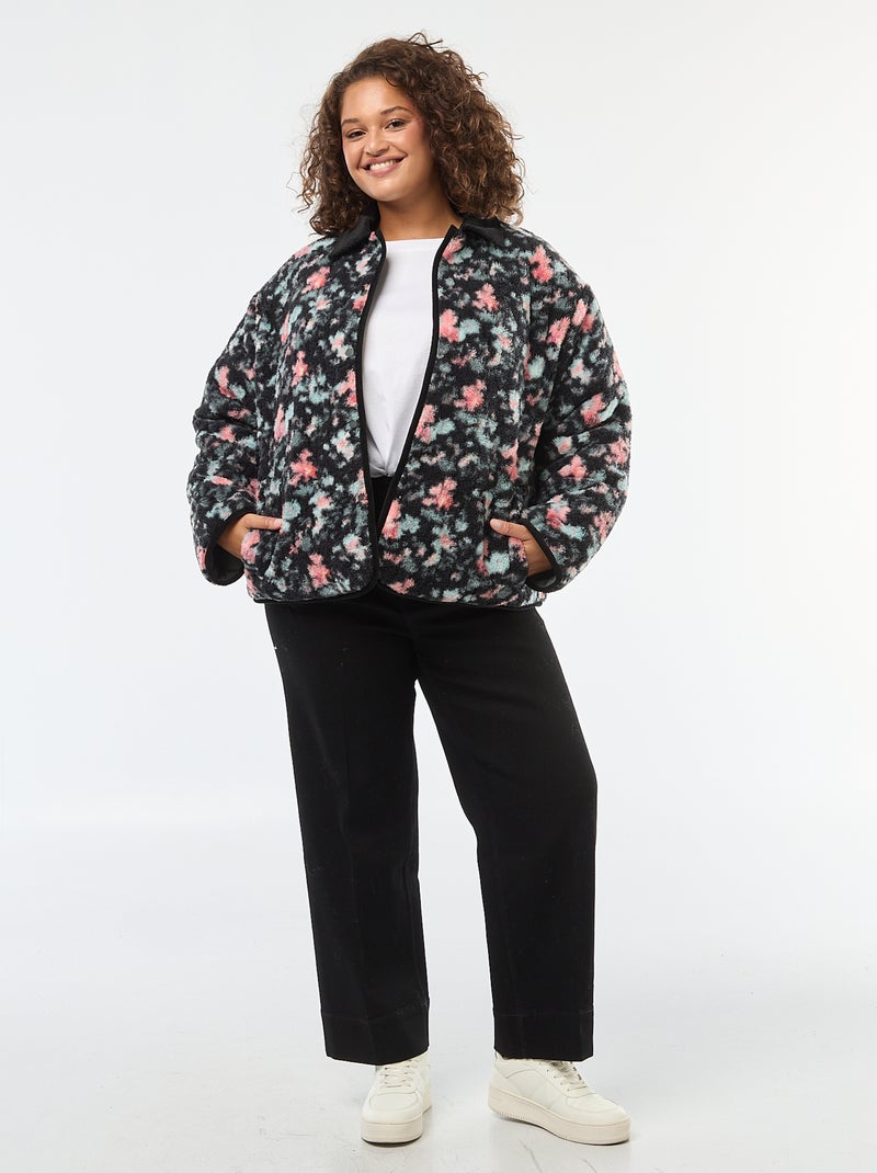 Casaco quente workwear reversível com fecho de pressão Caqui - Kiabi