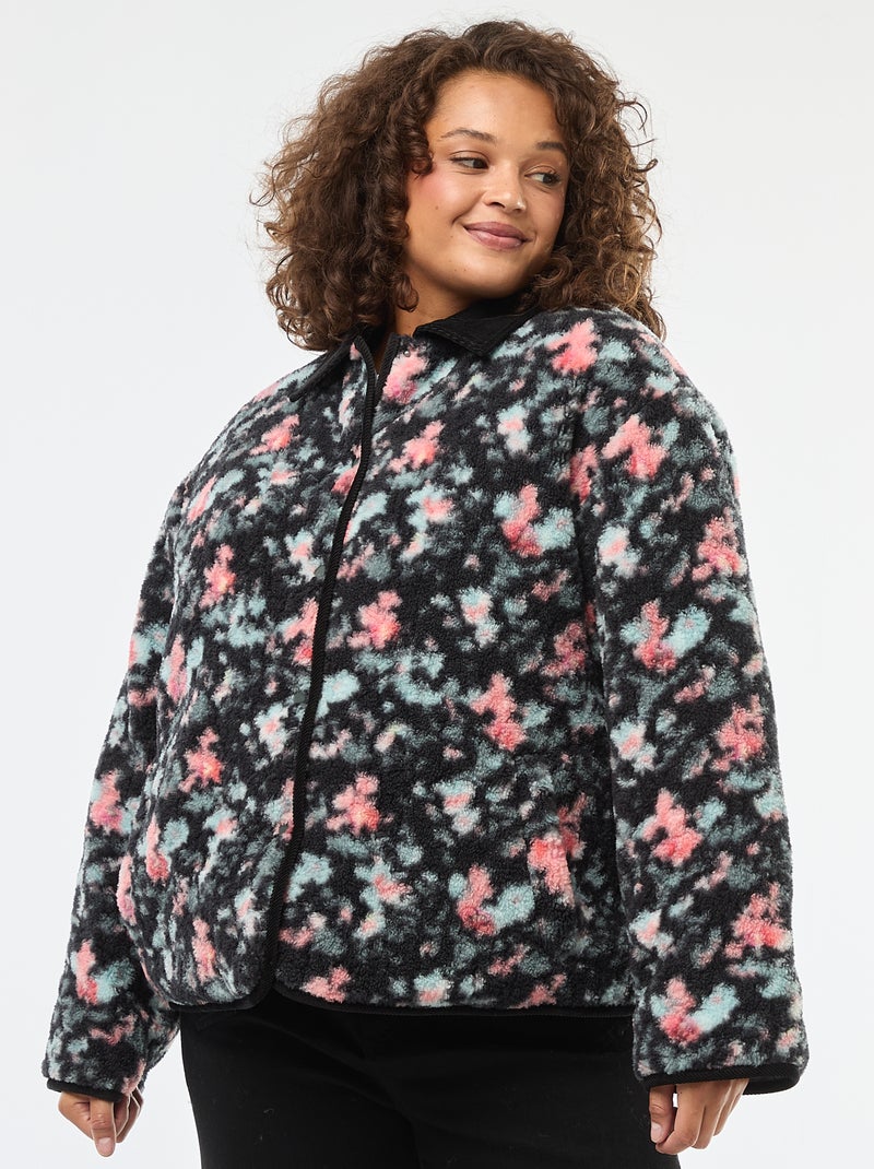 Casaco quente workwear reversível com fecho de pressão Caqui - Kiabi