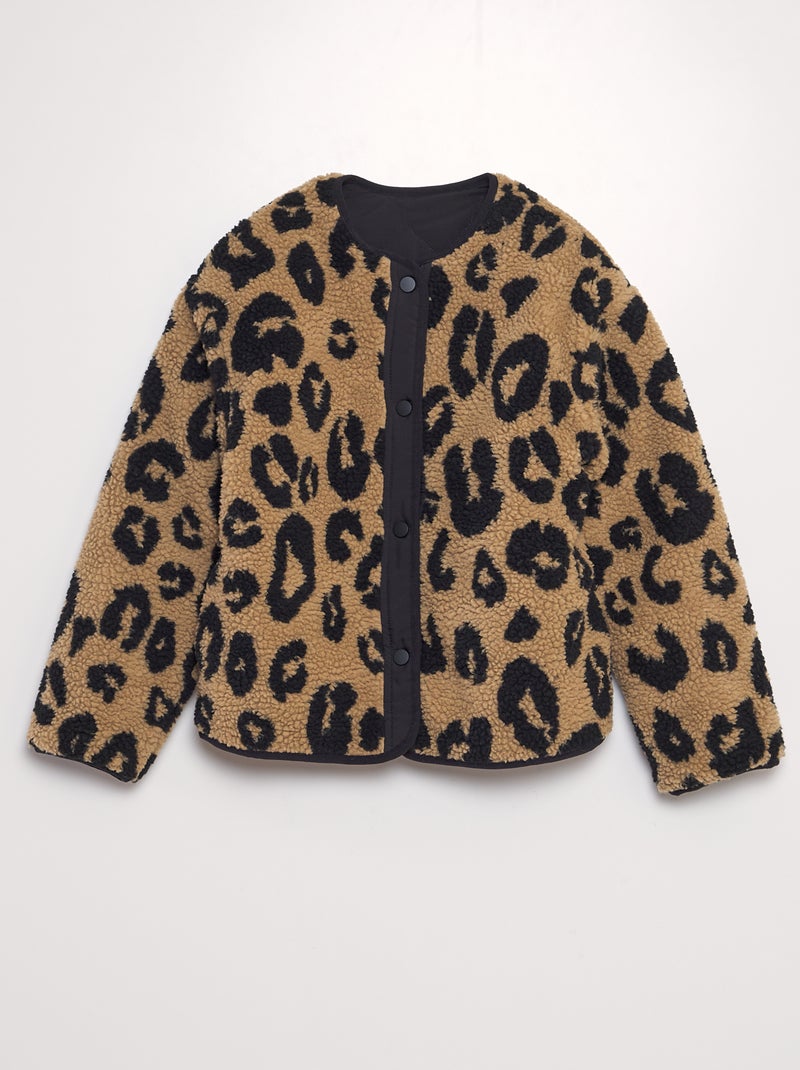 Casaco reversível leopardo PRETO - Kiabi