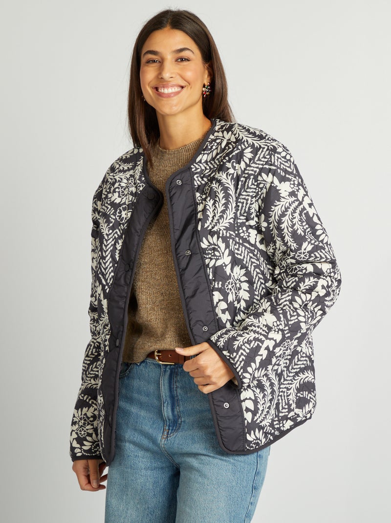 Casaco reversível oversize PRETO - Kiabi