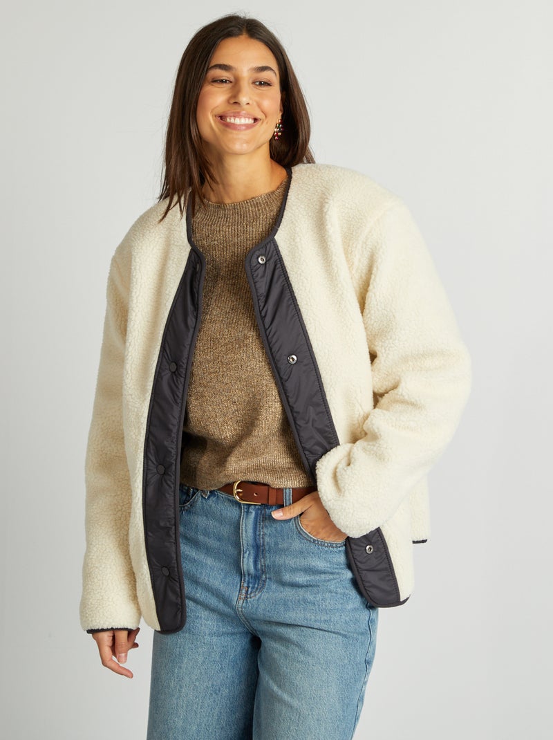 Casaco reversível oversize PRETO - Kiabi