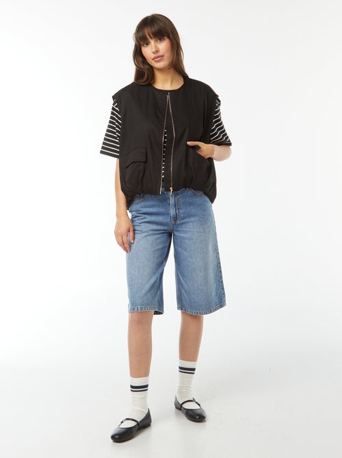 Casaco sem mangas acetinado e com fecho - Kiabi