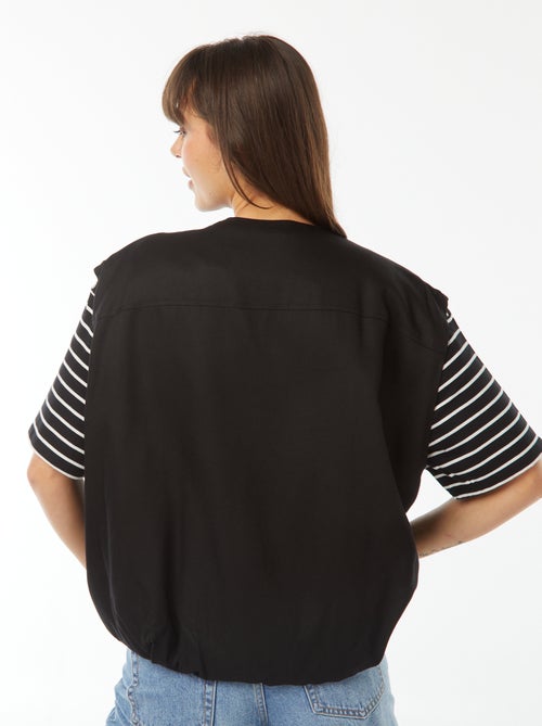 Casaco sem mangas acetinado e com fecho - Kiabi