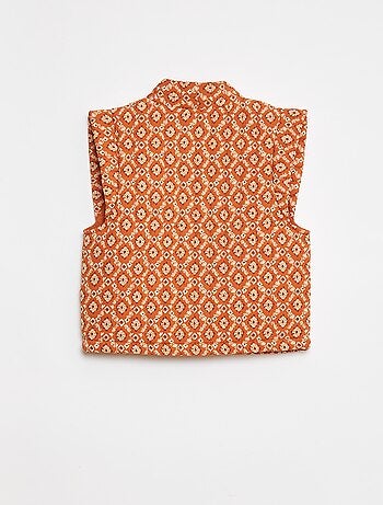 Casaco sem mangas acolchoado estampado