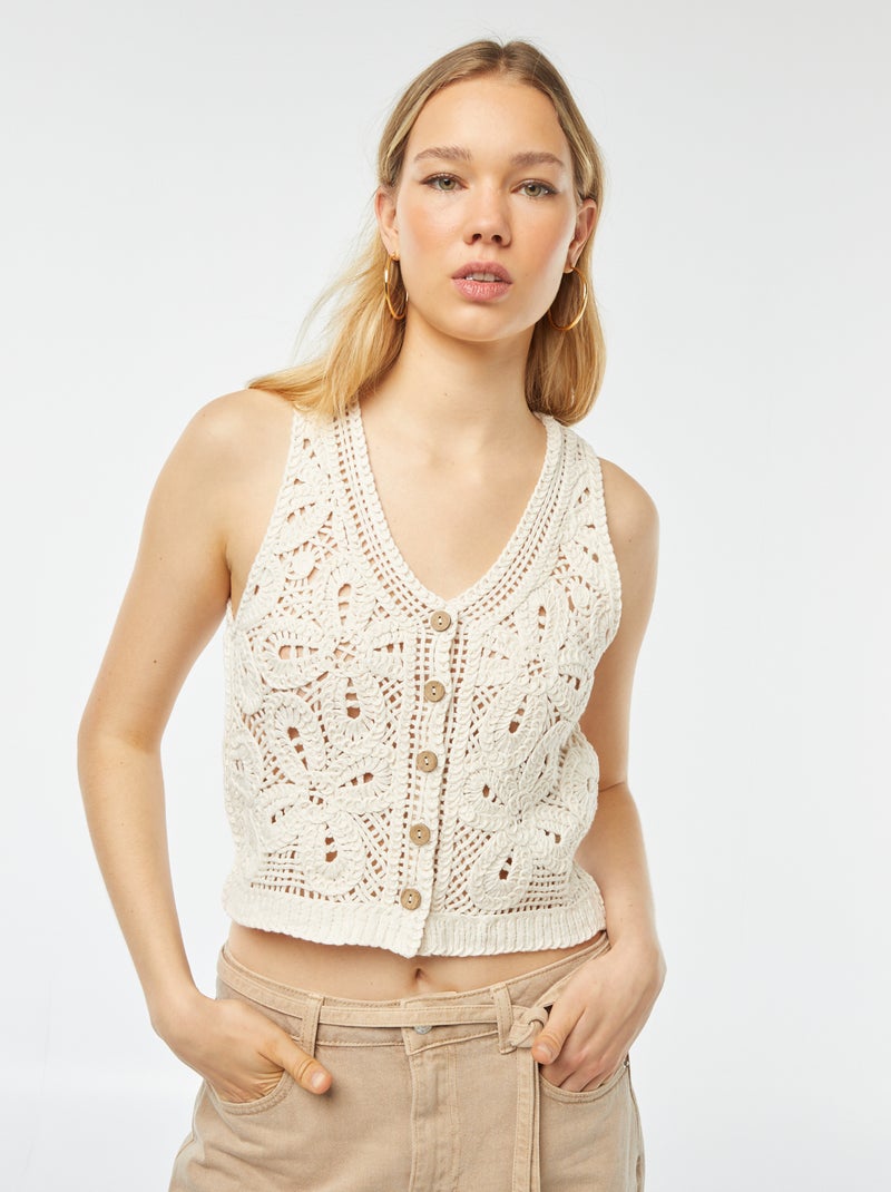 Casaco sem mangas BEGE - Kiabi