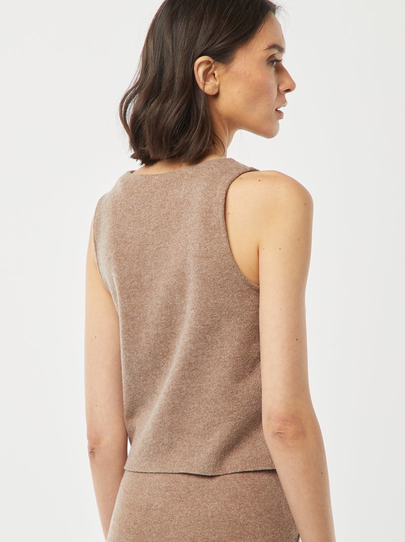 Casaco sem mangas Castanho - Kiabi