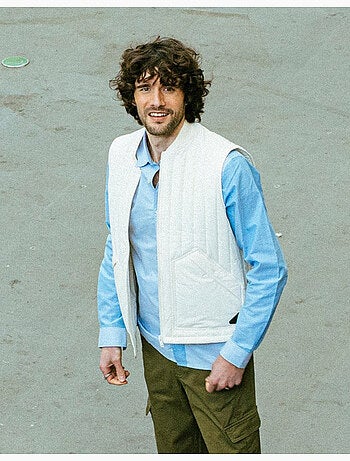 Casaco sem mangas casual branco