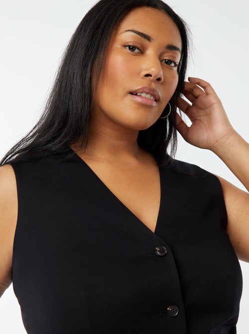 Casaco sem mangas com abertura com botões - Kiabi