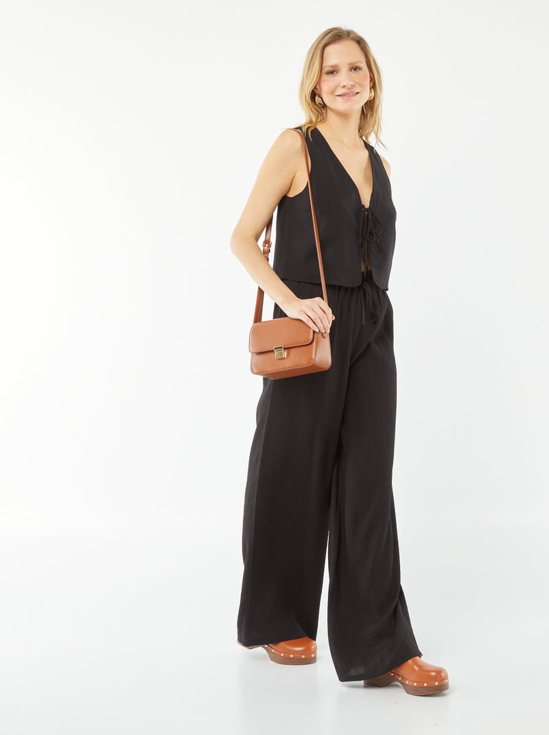 Casaco sem mangas com atilhos para apertar Preto - Kiabi