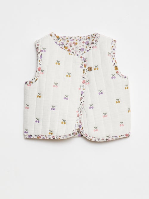 Casaco sem mangas com motivo floral - Kiabi
