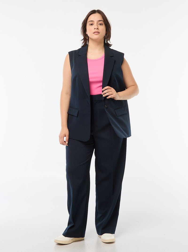 Casaco sem mangas de corte comprido Azul - Kiabi