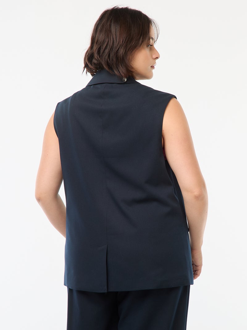 Casaco sem mangas de corte comprido Azul - Kiabi