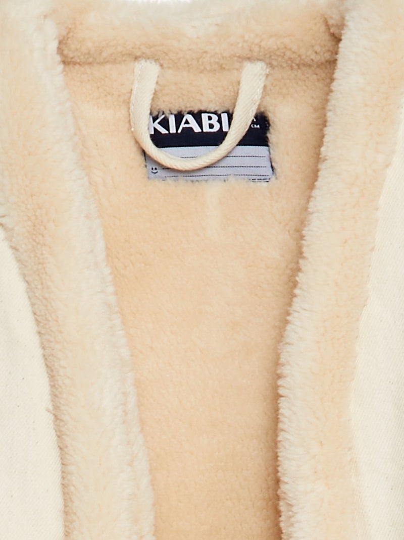 Casaco sem mangas de ganga e imitação de pelo BRANCO - Kiabi