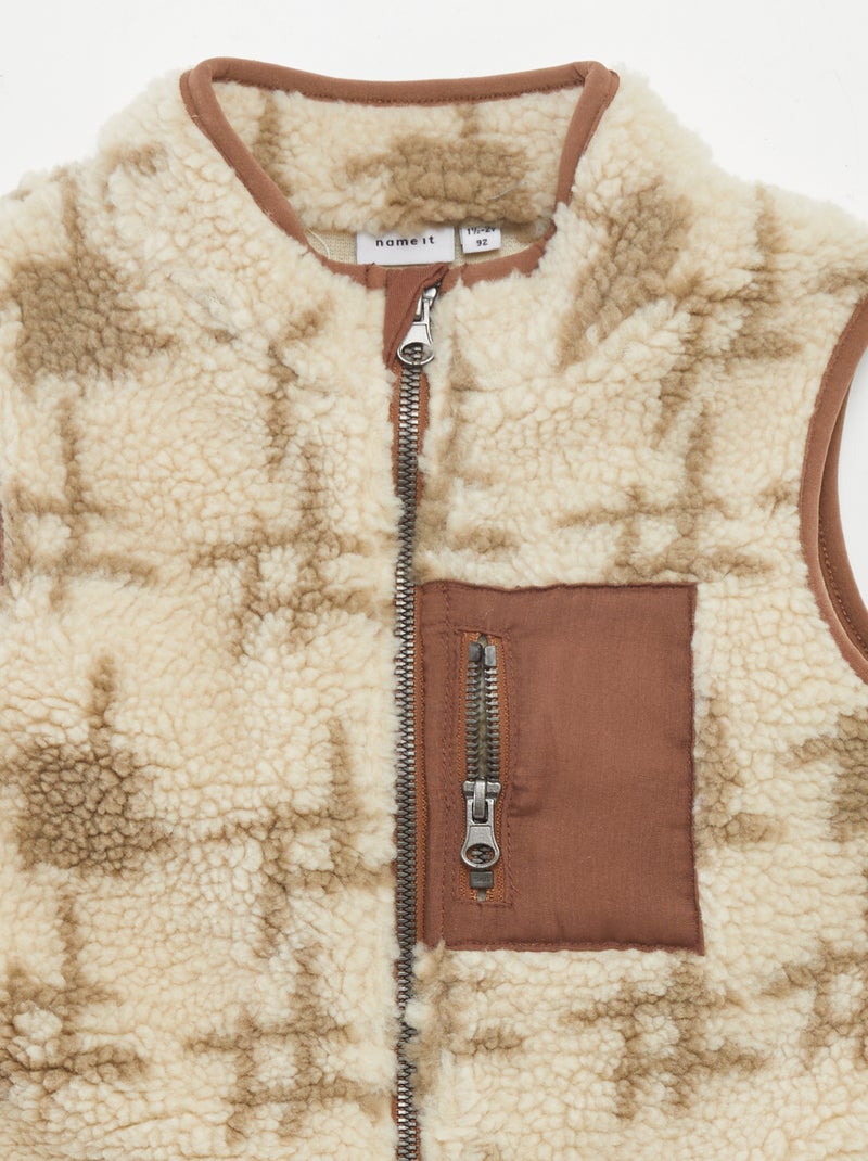 Casaco sem mangas efeito lã de carneiro BEGE - Kiabi