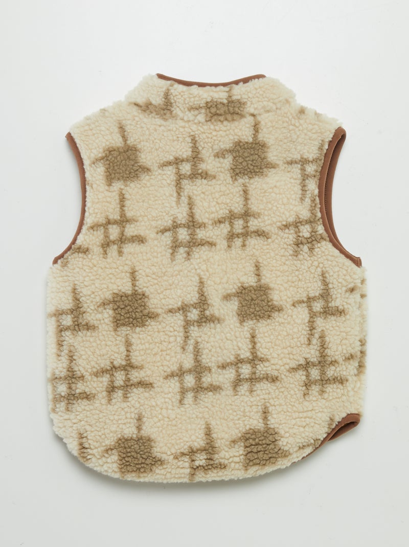 Casaco sem mangas efeito lã de carneiro BEGE - Kiabi