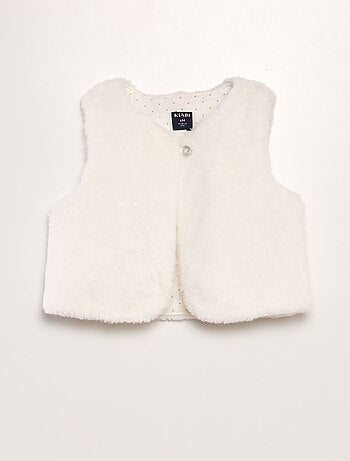 Casaco sem mangas em imitação de pelo