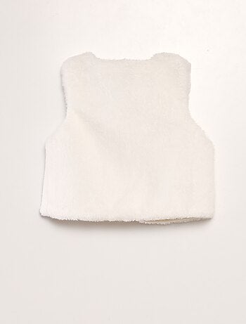 Casaco sem mangas em imitação de pelo