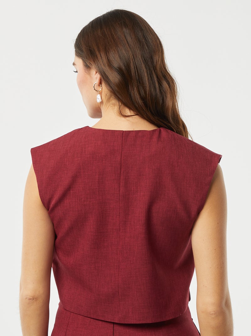 Casaco sem mangas liso VERMELHO - Kiabi