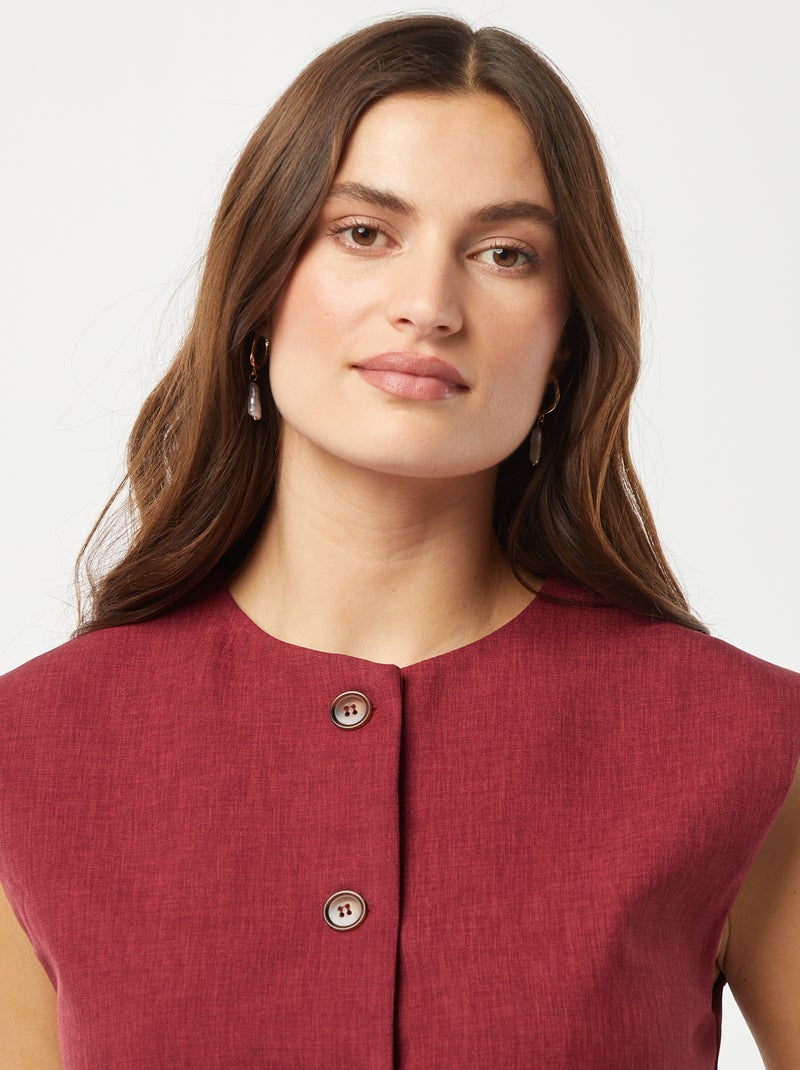 Casaco sem mangas liso VERMELHO - Kiabi