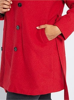 Casaco semi-comprido com cinto - Kiabi