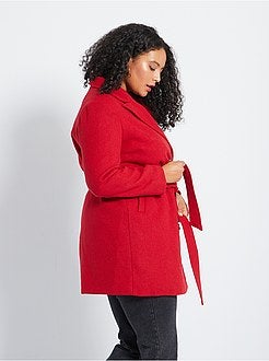 Casaco semi-comprido com cinto - Kiabi