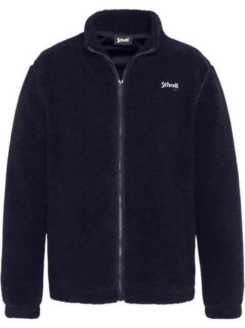 Casaco sherpa azul-marinho para homem schott plartic - Kiabi Casaco sherpa azul-marinho para homem schott plartic - Kiabi