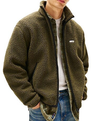 Casaco Sherpa Verde para Homem Tommy Hilfiger com Emblema