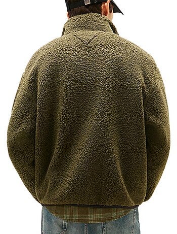 Casaco Sherpa Verde para Homem Tommy Hilfiger com Emblema