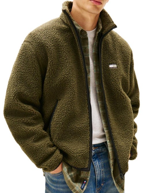 Casaco sherpa verde para homem tommy hilfiger com emblema - Kiabi Casaco sherpa verde para homem tommy hilfiger com emblema - Kiabi