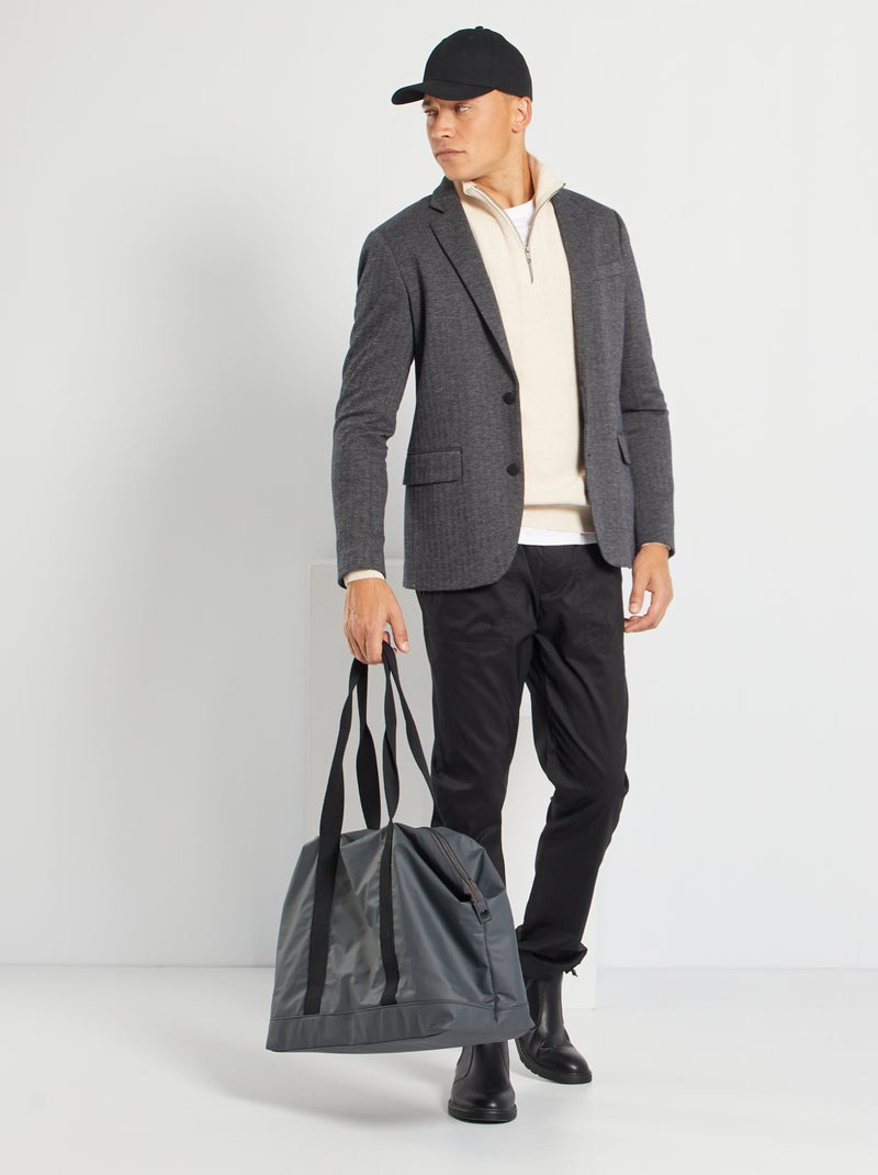 Casaco slim herringbone Azul - Kiabi
