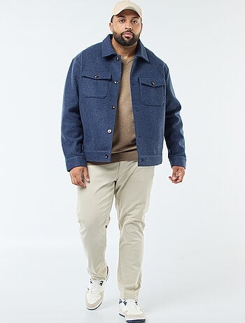 Casaco Sobrecamisa Quente em Lã